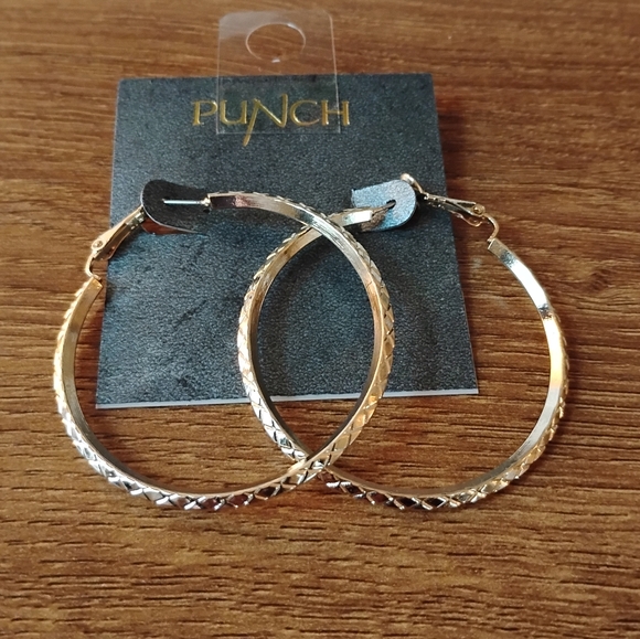 Punch Jewelry - Gold Plated Hoop Dangle Earrings Fashion Jewelry For Women